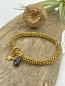 Preview: Goldenes Armband aus Perlen mit Anhängern "A beautiful Story"Stein-Anhänger