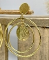Preview: Sehr schöne Gold-Ohrstecker mit Anhänger aus Kreisen und Plättchen