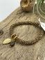 Preview: Perlarmband braun / gold aus Fairtrade-Produktion "Jacky multi color Blatt Tiger Eye"