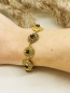 Mobile Preview: Goldenes Armband mit runden Amuletten und braunem Perlmutt-Stein "Valerie" - Une Ligne