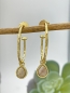 Preview: Gold Ohrringe mit Riverstone-Anhänger, Marle PinkSand