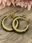 Mobile Preview: Goldene Ohrringe mit kleinen Tigeraugeperlen in unterschiedlichen Brauntönen "Soley" - Pink Sand