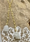 Mobile Preview: Kreative Halskette mit zwei weissen Steinanhängern