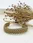 Mobile Preview: Gewobenes Armband aus Garn, braun / schilfgrün / gold "Maila"