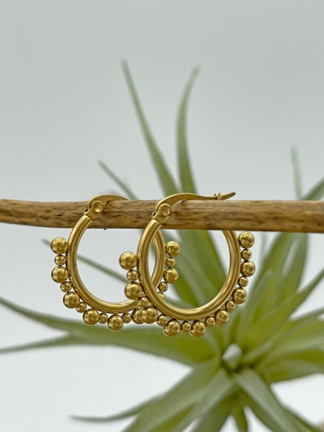 Goldene Boho-Ohrringe aus Chirurgenstahl "Lani"