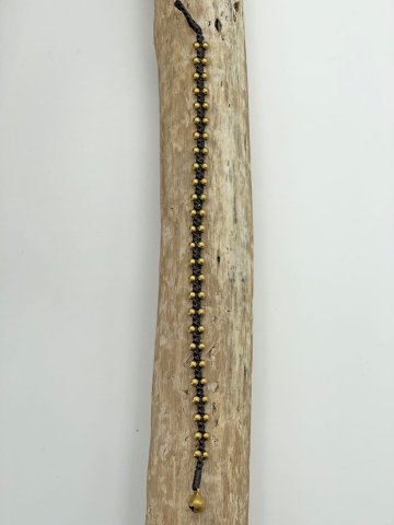 Einfache Fusskette mit goldenen Messingperlen, Boho-Style