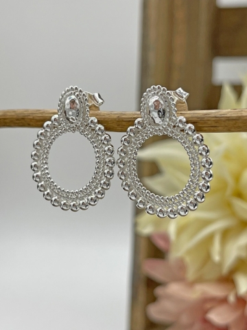 Silberne Ohrringe mit vielen, schön ausgearbeiteten Details "Zoa" Pink Sand