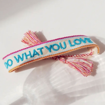 Gewobenes Armband in bunten Farben "Do What You Love"